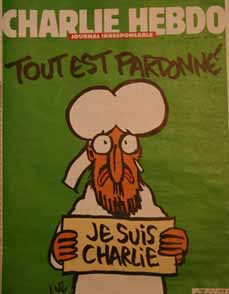 Bild: Das Titelblatt der ersten Ausgabe nach dem Anschlag in Paris.