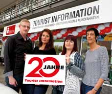 Bild: Das Team der Tourist-Information, v. li.: Dennis Daniel, Petra BrabÃ¤nder, Christiane Berger und Ulrike Dicke. (Foto: OWT)